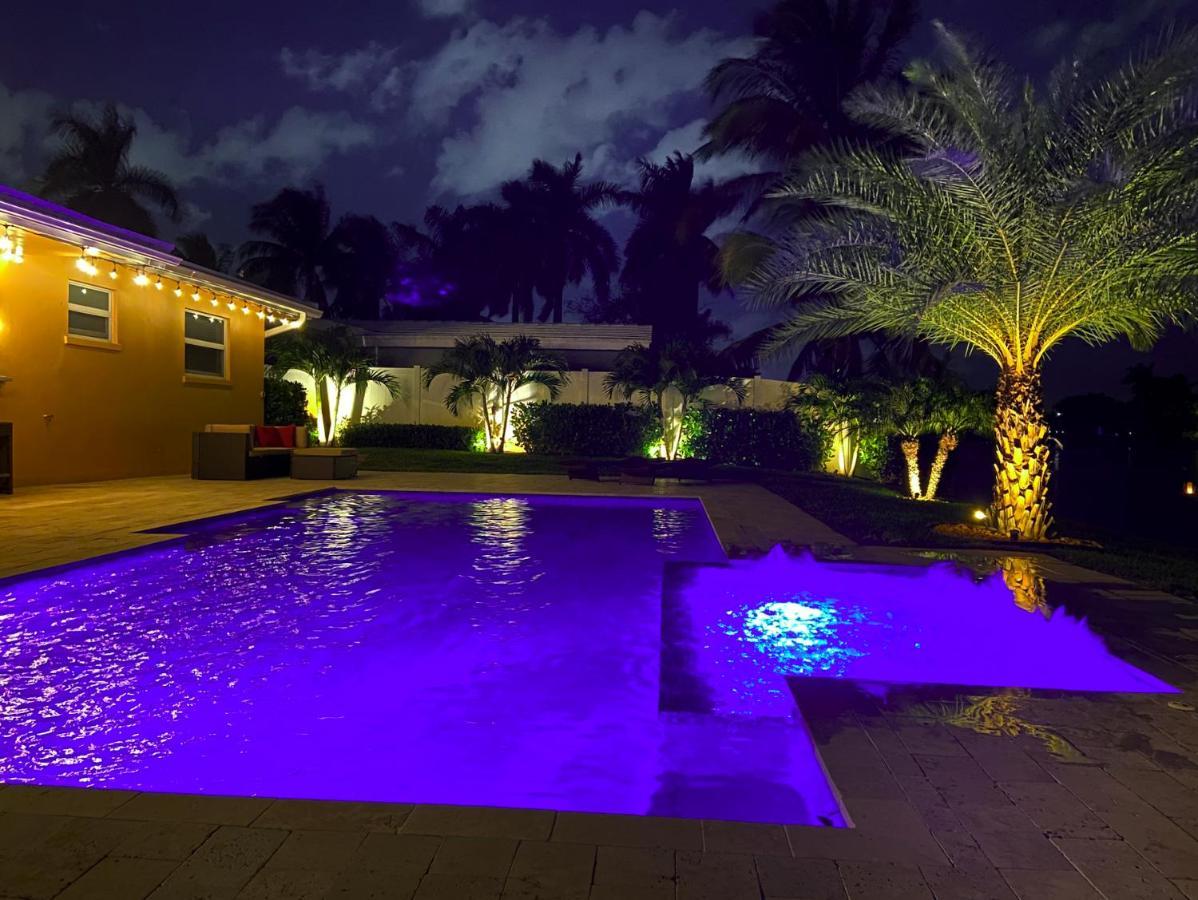 New! Waterfront Heated Pool & Jacuzzi 2 Mi To Beach - Fishing Pier Relaxing Spa & Hammock フォート・ローダーデール エクステリア 写真