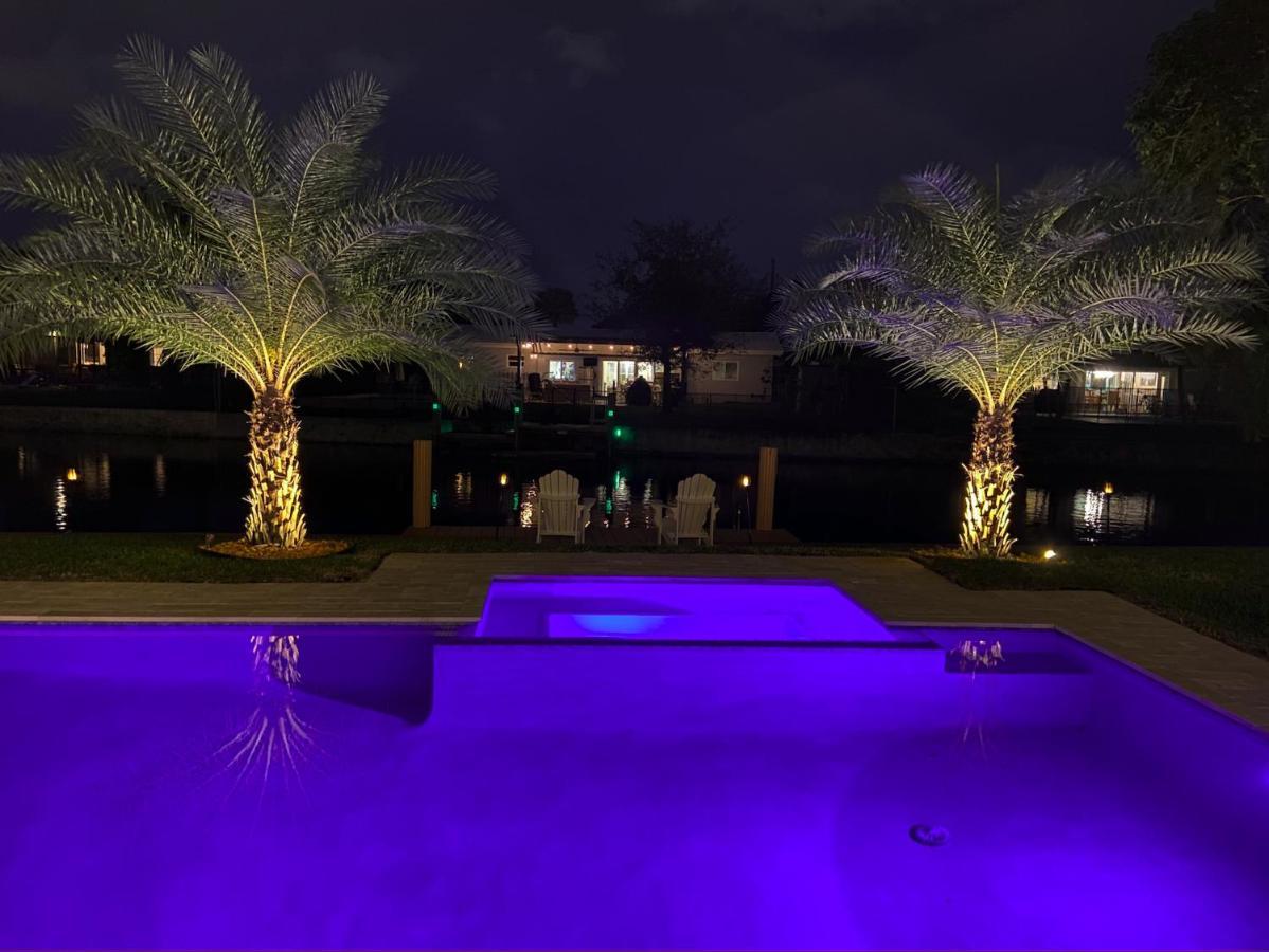 New! Waterfront Heated Pool & Jacuzzi 2 Mi To Beach - Fishing Pier Relaxing Spa & Hammock フォート・ローダーデール エクステリア 写真
